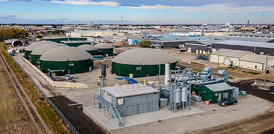 Skyline Clean Energy Fund’s biogas facility in Lethbridge, Alberta.